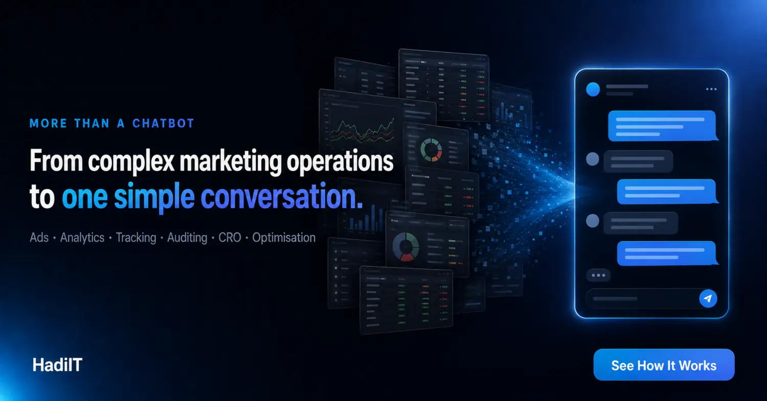 Complex advertising, analytics and tracking dashboards becoming one simple GMO-OS conversation